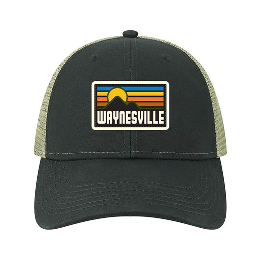 Waynesville Lo Pro Snapback Trucker Hat Black Lt Olive