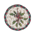 Individual Woven Christmas Coaster Holly