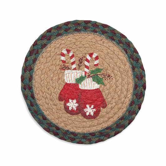 Red Mittens Round Trivet