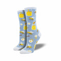 Women's Bee My Honey Cotton Crew Socks Blue