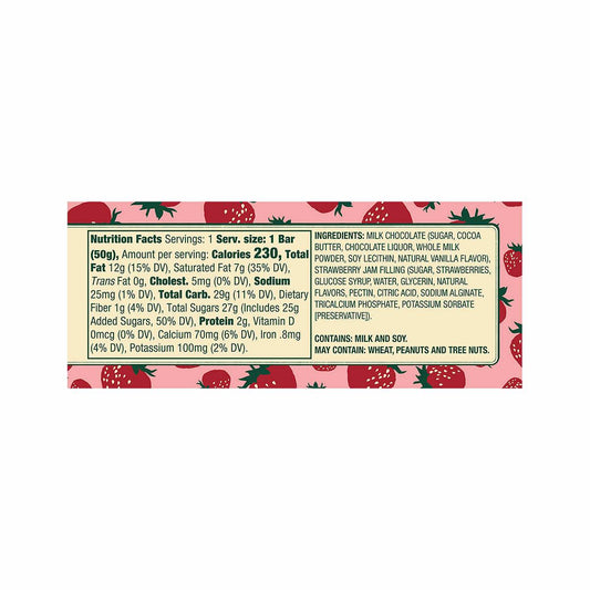Mast Store Provisioners Strawberry Preserves Jam Filled Milk Chocolate Candy Bar