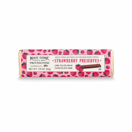 Mast Store Provisioners Strawberry Preserves Jam Filled Milk Chocolate Candy Bar