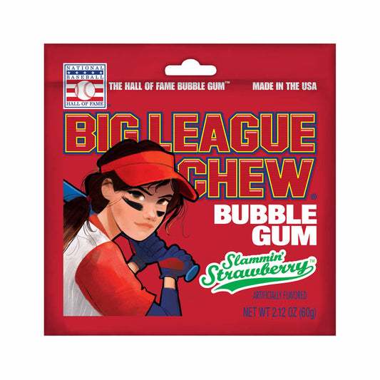 Big League Chew Slammin' Strawberry Bubblegum