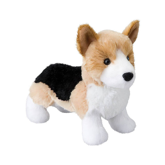 Douglas Cuddle Toys Shorty Tri-Color Corgi Plush Toy Tan White Black