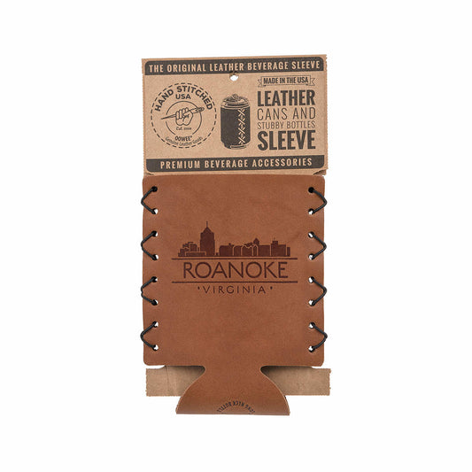 Roanoke Leather Can Sleeve Roa City