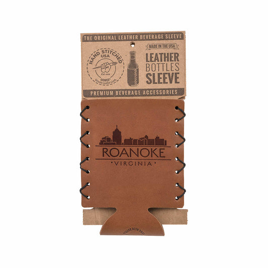 Roanoke Leather Bottle Sleeve Roa City