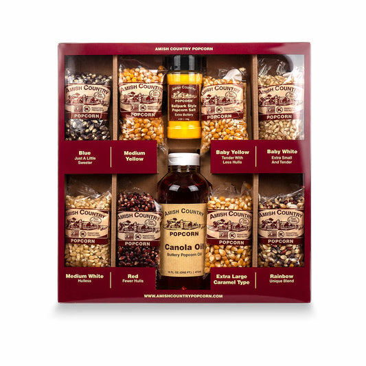 Amish Country Popcorn 8-Pack Open Popcorn Gift Box