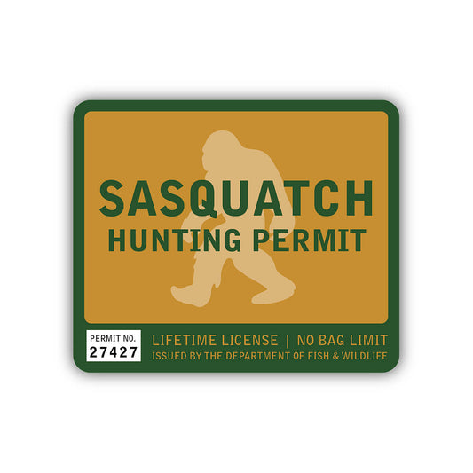 Sasquatch Hunting Permit Sticker