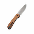 Elementum Button Lock Folding Knife Brown