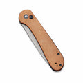 Elementum Button Lock Folding Knife Brown
