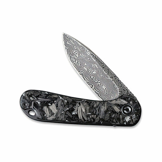 Elementum Flipper Carbon Fiber Knife Silvery Shred