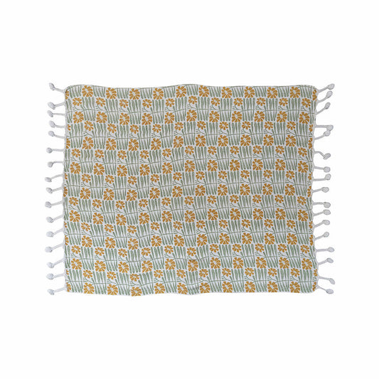 Woven Recycled Cotton Blend Printed Throw