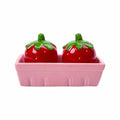 Strawberry Salt & Pepper Shakers with Basket