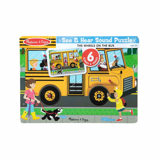 Melissa & Doug The Wheels On The Bus Wooden Sound Puzzle