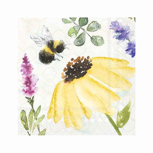 Boston International Summer Bees Paper Cocktail Napkins