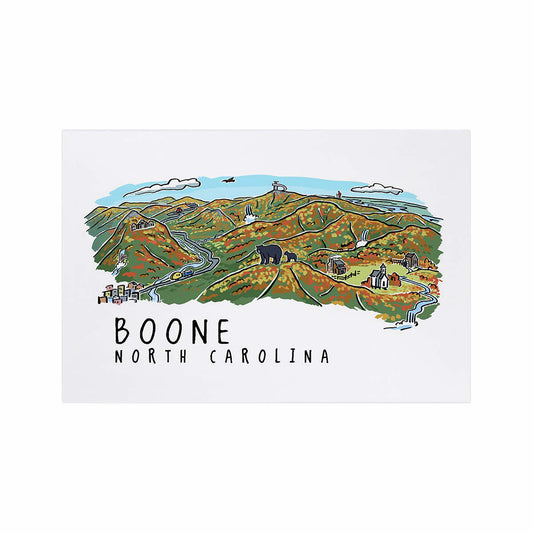 Boone Line Drawing Postcard