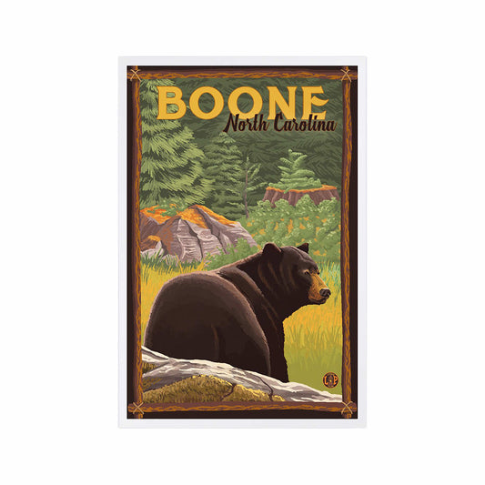 Lantern Press Boone Black Bear In Forest Postcard