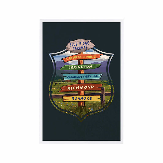 Lantern Press Blue Ridge Parkway Virginia Destination Signpost Postcard