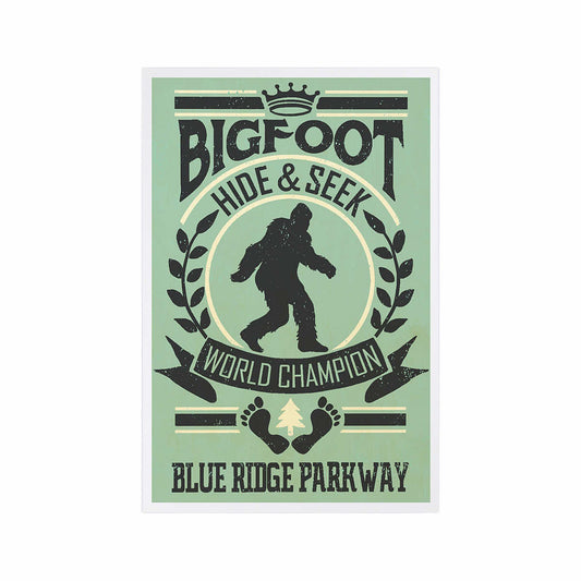 Lantern Press Blue Ridge Parkway Bigfoot Hide & Seek World Champion Postcard