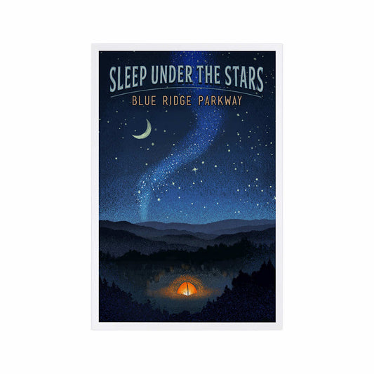 Lantern Press Blue Ridge Parkway Sleep Under The Stars Postcard