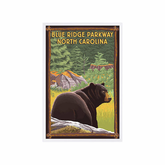 Lantern Press Blue Ridge Parkway North Carolina Black Bear Postcard