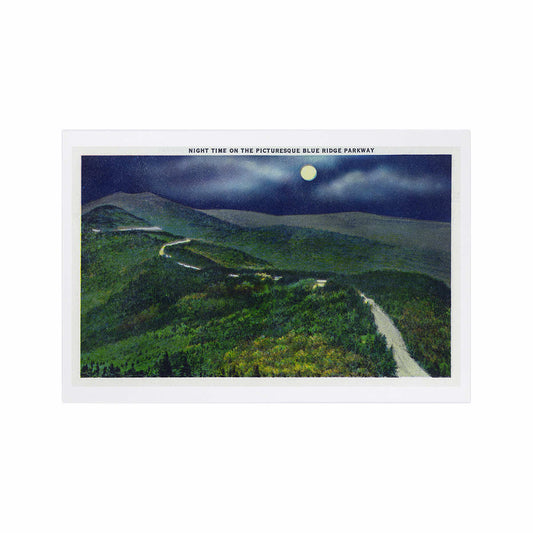 Lantern Press Blue Ridge Parkway Moonlight Scene Postcard