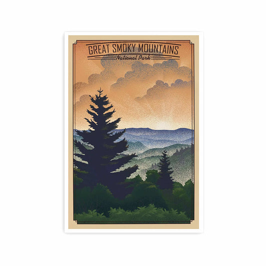 Great Smoky Mountains National Park Lithograph Series Postcard