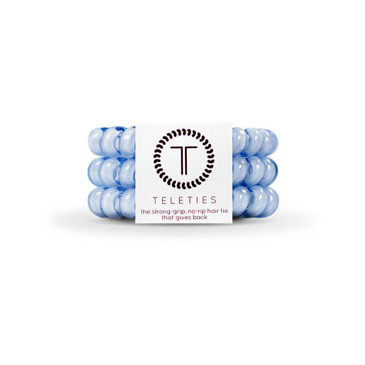 Washed Denim Large Hair Ties - 3 Pack