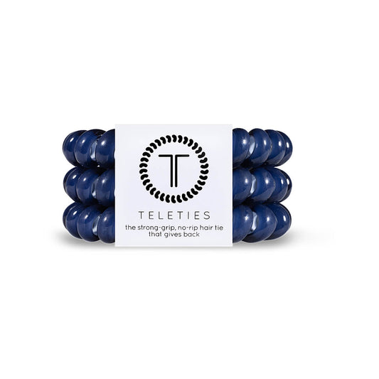 Nantucket Navy Large Hair Ties - 3 Pack