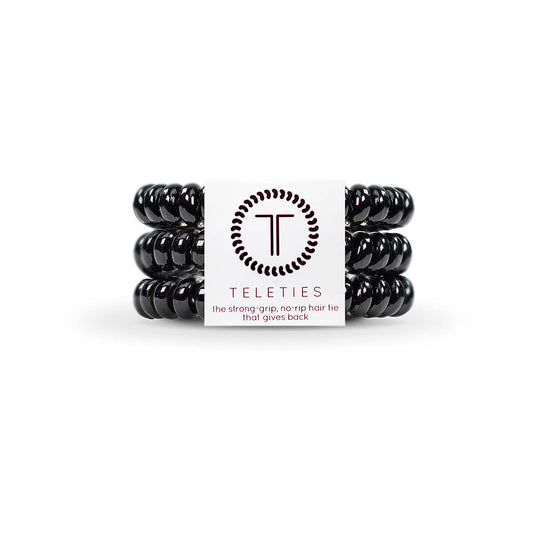 Jet Black Small Hair Ties - 3 Pack