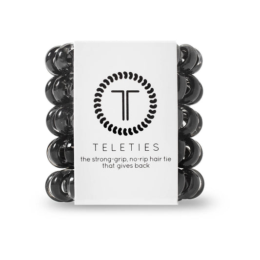 Jet Black Tiny Hair Ties - 5 Pack