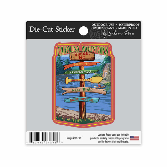 Lantern Press Boone Destinations Sign Vinyl Sticker