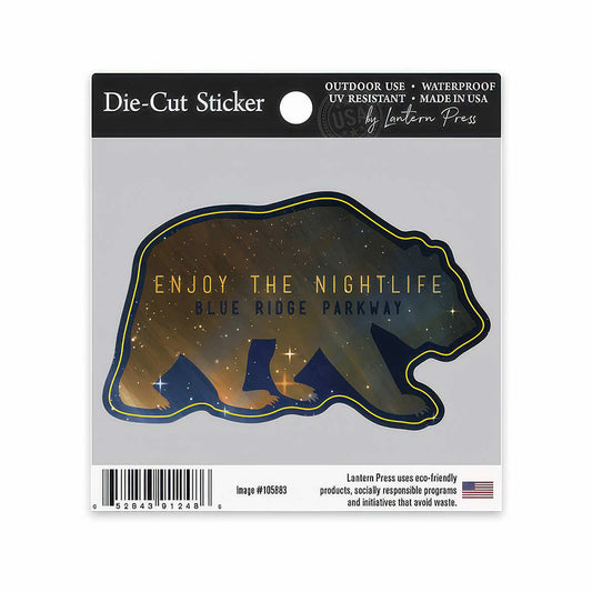 Lantern Press Blue Ridge Parkway Enjoy The Nightlife Small Sticker