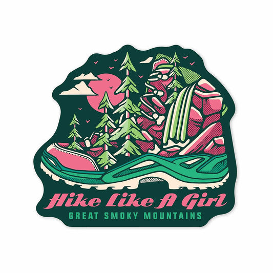 Lantern Press Great Smoky Mountain Hike Like A Girl Small Sticker