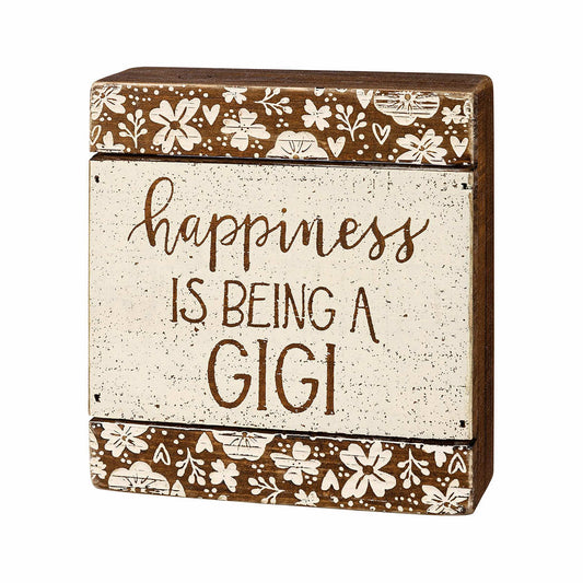 Happiness Is Being A Gigi Slat Box Sign