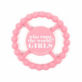 Bella Tunno Girls Run The World Happy Teether Baby Toy Pink
