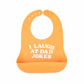 Bella Tunno I Laugh At Dad Jokes Silicone Wonder Bib Pale Orange
