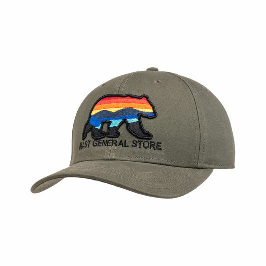 Mast General Store Horizon Bear Mid Pro Snapback Hat Moss Green Solid