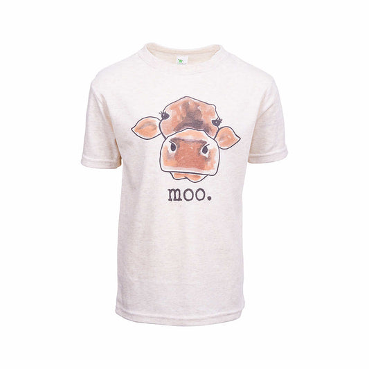 Barefoot Baby Kids' Moo Short Sleeve T-Shirt Soft Beige