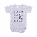 Barefoot Baby Baby Woodland Explorer Short Sleeve Onesie Grey