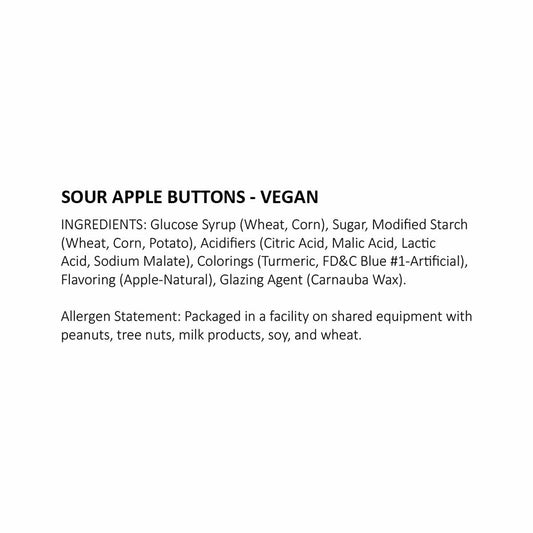 Gerrit J. Verburg Sour Apple Buttons Candy - 1 lb.