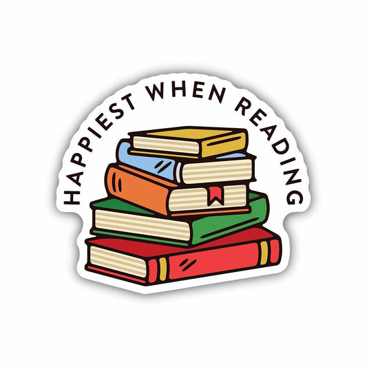 Happiest When Reading Sticker