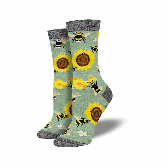 Women's Honey In The Bank Bamboo Socks Green Heather