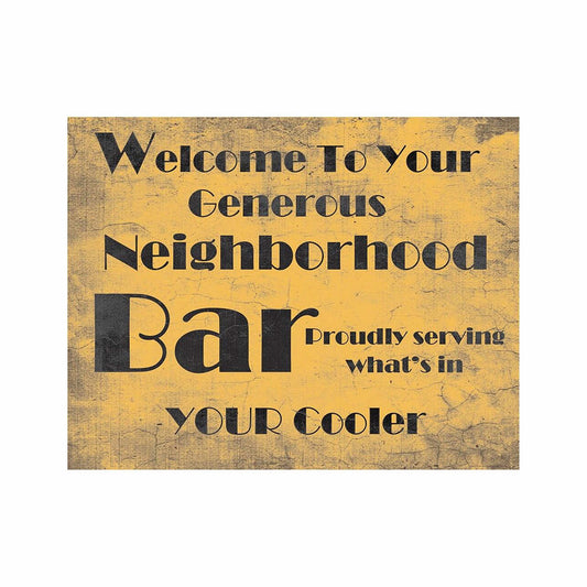 Neighborhood Bar Tin Sign