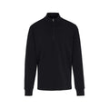 North River Men's Quarter Zip Suede Knit Pullover, Black