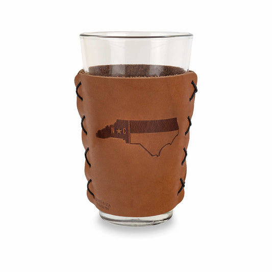 Winston-Salem Leather Pint Glass Sleeve Nc Flag