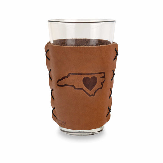Winston-Salem Leather Pint Glass Sleeve Nc Flag