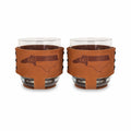 Winston-Salem Leather Rocks Glass Sleeve Box Set Nc Flag