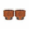 Winston-Salem Leather Rocks Glass Sleeve Box Set Ws Circle
