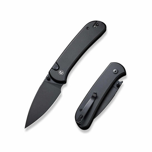 Qubit Button Lock Knife Black